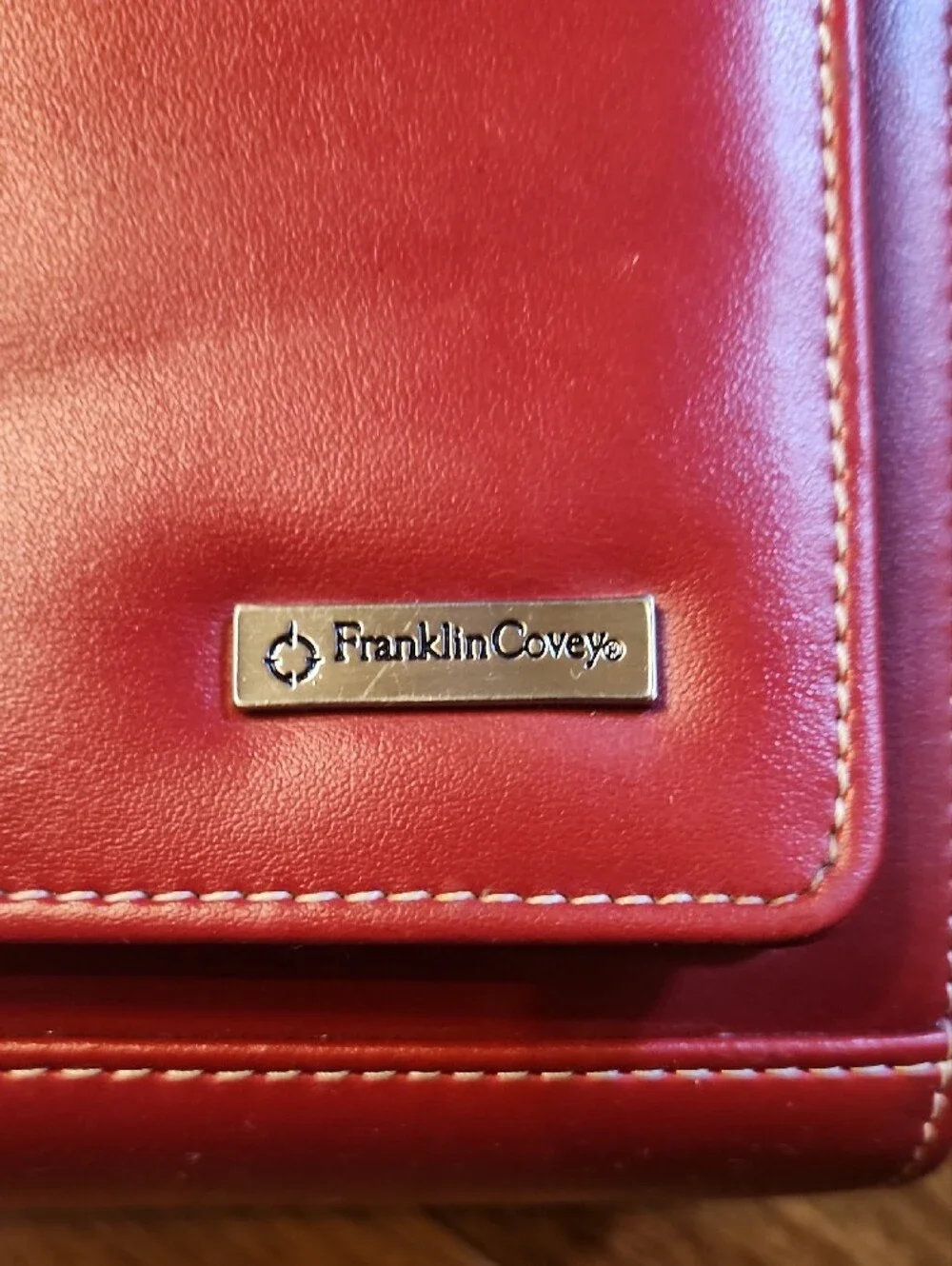 Franklin Covey Red Structured Top-Handle Briefcase